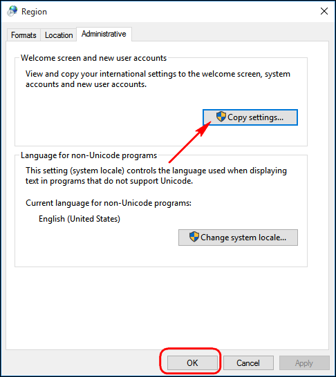 -Windows-10 تغيير اللغة الافتراضية