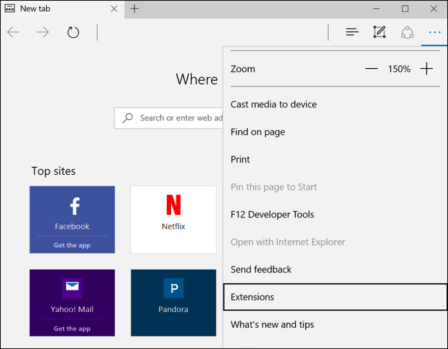 Extensions in Microsoft Edge 1
