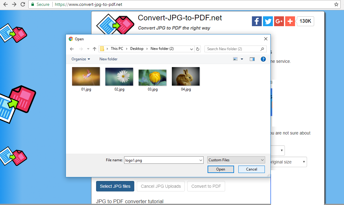 تحويل jpg الى pdf بدون برنامج