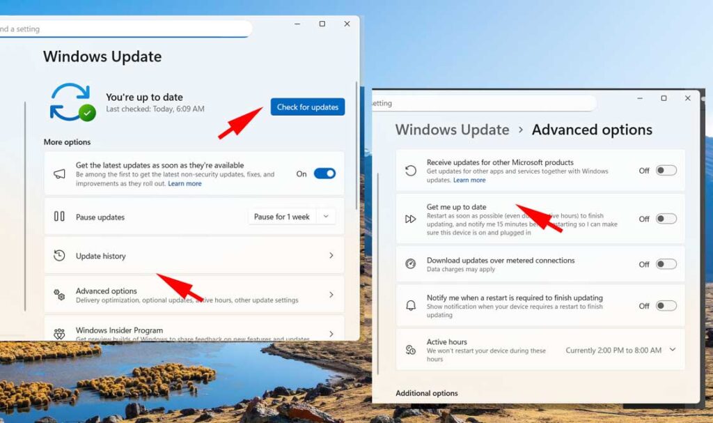 6 - تحديث النظام وبرامج التشغيل تسريع ويندوز